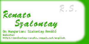 renato szalontay business card